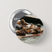 Zonnebranderige Zeeen in San Francisco Ronde Button 5,7 Cm (Voorkant /achterkant)