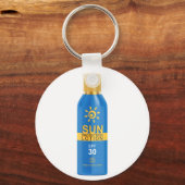 Zonnebrandlotion op wit sleutelhanger (Voorkant)