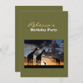 zonnebrandmiddel wild giraf silhouet kaart (Voorkant / Achterkant)