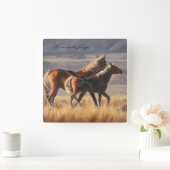 Zonnebrandpaarden wandklok (Huis)