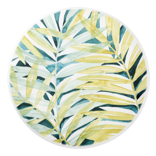 Zonnebrandpalmen - Palmbladeren Keramische Knop (Voorkant)