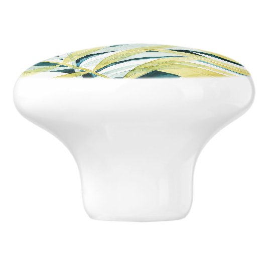 Zonnebrandpalmen - Palmbladeren Keramische Knop (Zijkant)