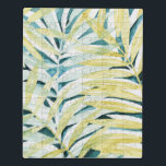 Zonnebrandpalmen - Palmbladeren Puzzel<br><div class="desc">Sunlit Palms I van Grace Popp. Met tropische palmbladeren in een geel-groen kleurenschema.</div>