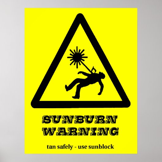 Zonnebrandwaarschuwing Poster (Voorkant)