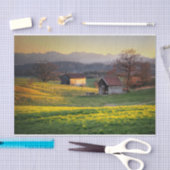 Zonnebrandwonden onder groene heuvels tissuepapier (Craft)