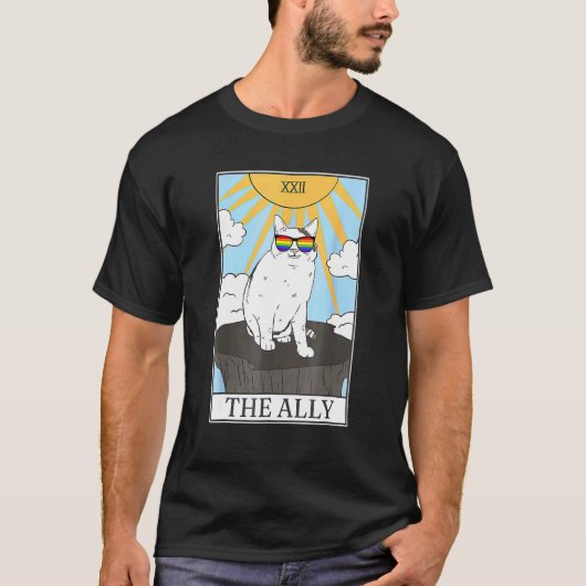 Zonnebril Ally Cat Tarotkaart T-shirt (Voorkant)
