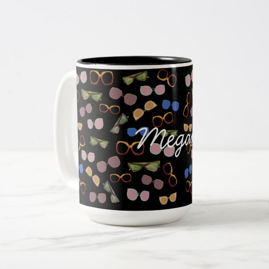  zonnebril Art Tweekleurige Koffiemok (Voorkant links)