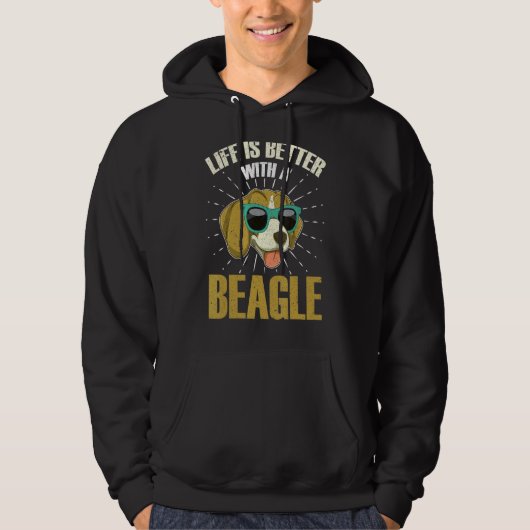 Zonnebril Beagle Hond Eigenaar Leuke Dier Beagle Hoodie (Voorkant)