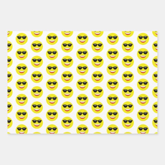 Zonnebril Chill Cool Emoji Patroon Inpakpapier Vel (Voorkant)