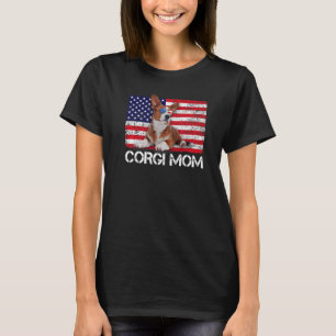 Zonnebril Corgi Moeder Vlag Amerika Usa Hond T-shirt