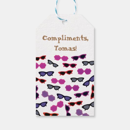 Zonnebril Custom Gift Labels Cadeaulabel (Achterkant)