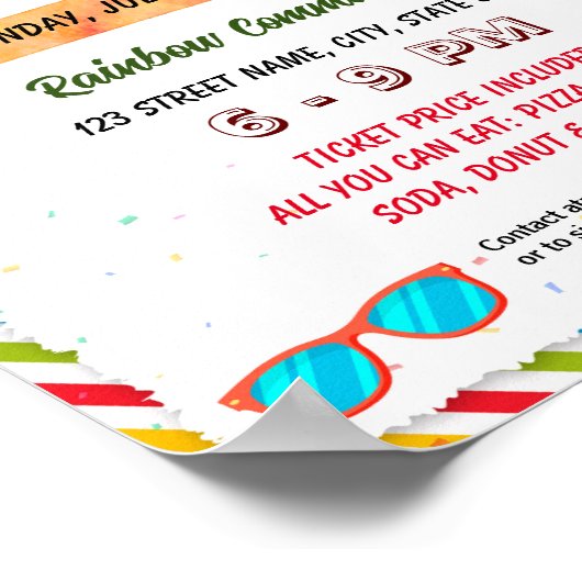 Zonnebril Dag schoolevenement flyer poster (Hoek)