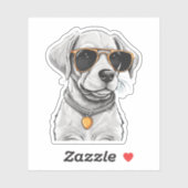Zonnebril Dragen Hond Waterdicht Sticker (Vel)