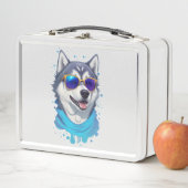 Zonnebril-dragende Husky Hond in Speelse Splash (In situ)