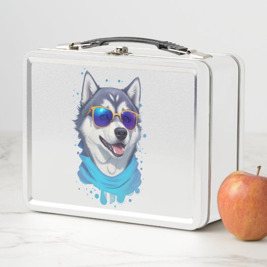 Zonnebril-dragende Husky Hond in Speelse Splash (In situ)