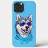 Zonnebril-dragende Husky Hond in Speelse Splash Case-Mate iPhone Case (Achterkant)