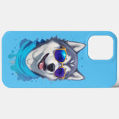 Zonnebril-dragende Husky Hond in Speelse Splash Case-Mate iPhone Case (Achterkant (horizontaal))