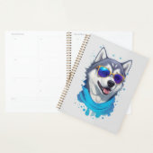 Zonnebril-dragende Husky Hond in Speelse Splash Planner (Display)