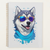 Zonnebril-dragende Husky Hond in Speelse Splash Planner (Voorkant)