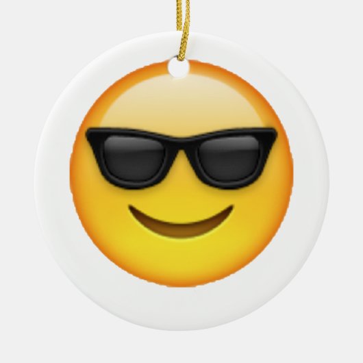 Zonnebril - Emoji Keramisch Ornament (Voorkant)