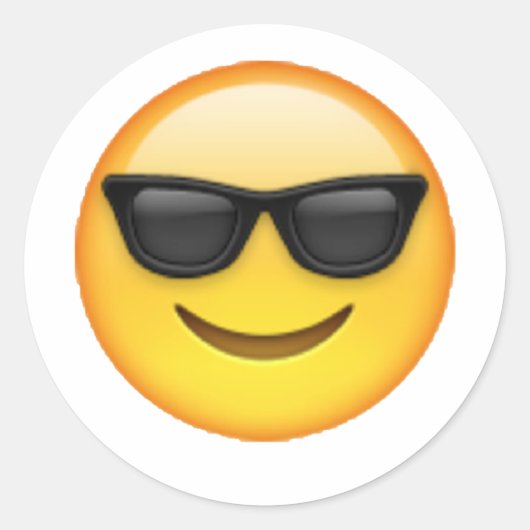 Zonnebril - Emoji Ronde Sticker (Voorkant)