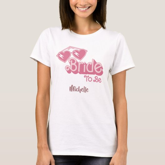 Zonnebril, Hart, Bruid To Be. Bewerkbaar T-shirt (Voorkant)