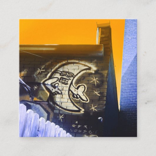 zonnebril in de nachtmooon vierkante visitekaartje (Voorkant)