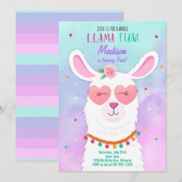 Zonnebril Llama Kids Verjaardagsuitnodiging Kaart