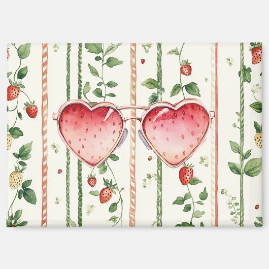 Zonnebril met aardbeihart magneet (Voorkant)