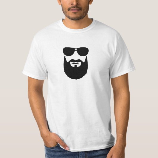 zonnebril met volle baard t-shirt (Voorkant)