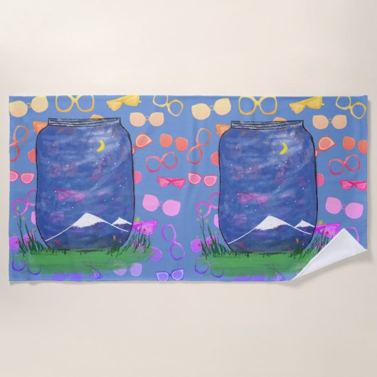 Zonnebril Mountain Outdoor Beach Handdoek (Voorkant)