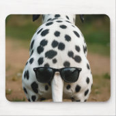 Zonnebril op de staart van een Dalmatische hond Muismat (Voorkant)