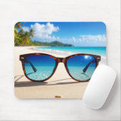 Zonnebril op het strand muismat (Met muis)