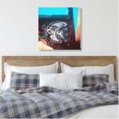zonnebril op nachtmaan canvas afdruk (Insitu (Slaapkamer))