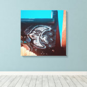zonnebril op nachtmaan canvas afdruk (Insitu (Houten vloer))