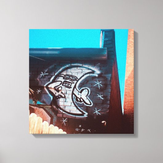 zonnebril op nachtmaan canvas afdruk (Voorkant)