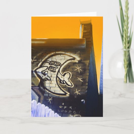 zonnebril op nachtmaan feestdagen kaart (Voorkant)