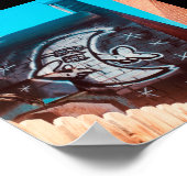 zonnebril op nachtmaan poster (Hoek)