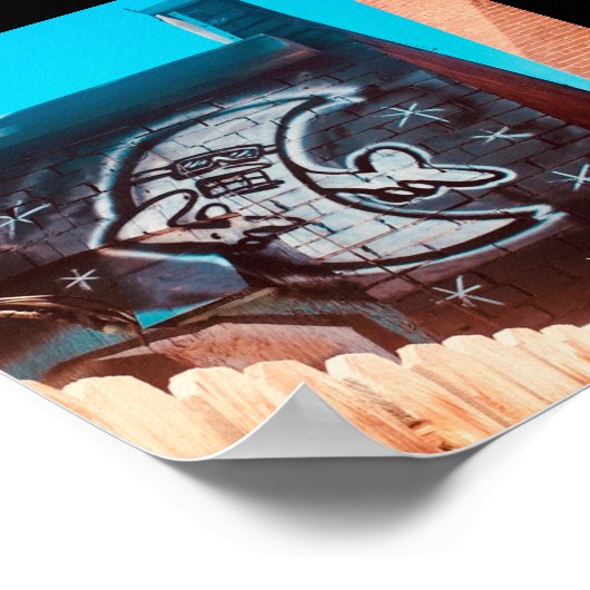 zonnebril op nachtmaan poster (Hoek)