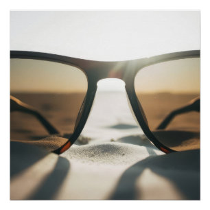 Zonnebril op Zand Perfect Poster