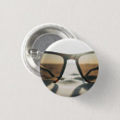 Zonnebril op Zand Ronde Button 3,2 Cm (Voorkant /achterkant)