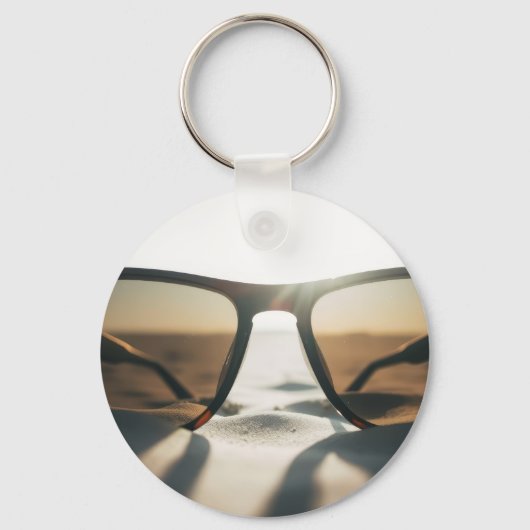 Zonnebril op Zand Sleutelhanger (Voorkant)