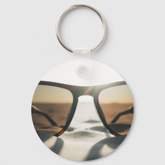 Zonnebril op Zand Sleutelhanger (Voorkant)