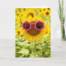 Zonnebril Op Zonnebloem Kaart