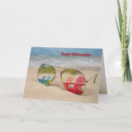 Zonnebril Strandstoel Reflectie op Pensioen Kaart