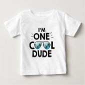 Zonnebril T-shirt 'One Cool Dude' voor de 1e verja (Voorkant)