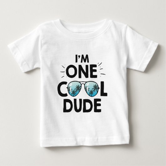 Zonnebril T-shirt 'One Cool Dude' voor de 1e verja (Voorkant)