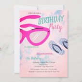 Zonnebril Teenslippers Zomerverjaardagsfeest Kaart (Voorkant)