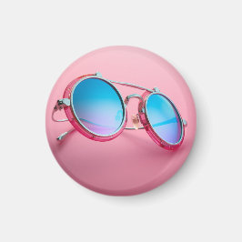 Zonnebril thema magneet, roze cool magneet
