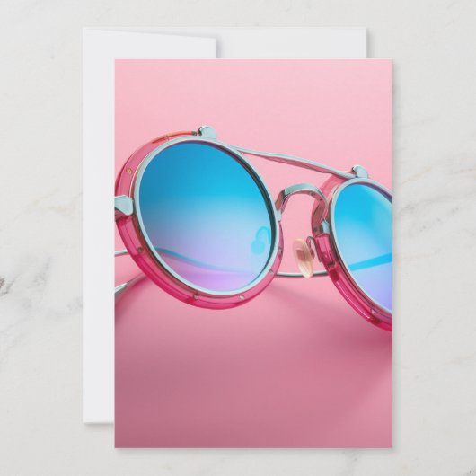 Zonnebril thema ontwerp, roze cool kaart (Voorkant)